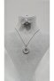 Stainless Steel Silver Color Tree of Life Zircon Stone Necklace, Earrings Set - 2