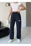 Women's Sweatpants - Relaxed Fit, White Embroidery Detailed Jogger Pants - 2