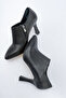 Lando Genuine Leather Black Skin Thin Heeled Bootie - 2
