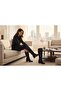 Black Women's Casual Boots with Fleece Lining, Zipper, and Thick Heels - 2