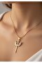 Gold Color Wing-Sword Model Steel Necklace - 5