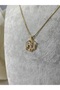 Steel Necklace Creeper Snake Zircon Stone Gold - 2