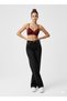Colorfast Women's Black High Waist Palazzo Jeans Loose Denim Pants - 2