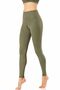 Diver Corded Fabric , High Waist, Shaping / Sculpting , Green Leggings - 3