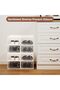 6 Pack Plastic Stackable Shoe Box Foldable Display Box Container - 3