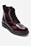 Nelvy Burgundy Patent Leather Genuine Leather Women's Boots - 3
