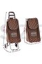 Folding Essential Shopping Trolley - Wheels Brown Polka Dots - 7