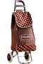 Folding Essential Shopping Trolley - Wheels Brown Polka Dots
