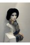 Soft Textured Winter Women's Shawl Girls Acrylic Navy Blue-Beige - 2