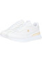Women's Lace-Up Gold Detailed Thick Sole Sneaker - White/Ecru - 4