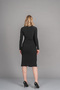 Women's Winter Black Aura Belted Semi-Double Breasted Slit Dress Stylish Casual Comfortable 50358 - 4