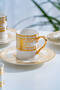 Joanne 24K Gold Detailed 6-Person Porcelain Coffee Cup Set - 90 ml