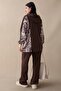 Paneled Shawl Pattern Brown Double Modal Set - 2