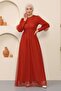 Button Detailed Tulle Evening Dress Tile 12237 - 4