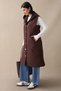 Hooded Gold Chain Brown Quilted Vest - 6