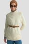 Basic Oversized Sweater with Buttons 25Kd6016 Ekru - 3