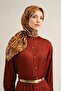 وشاح حرير تيفيل 9335-81 نمط برتقالي مختلط - 2