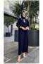 Women's Button Front Knit Dress Full Length Standard 38 46 Suitable - 2