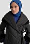 معطف مبطن مربوط 25KD1403 أسود