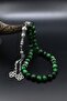 Natural Green Tiger's Eye Stone 33 Beads Prayer Beads with Metal Tassel 10mm Sphere Cut 902515 - 2