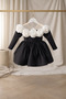 Girl's Black Evening Dress – Floral Collar Detail, Special Occasion and Birthday Dress - 5