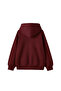 Basic Oversized Women's Burgundy Hoodie - 2
