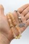 Rutilated Quartz Stone 33-Bead Rosary with Metal Tassel 10mm Sphere Cut 902506 - 5