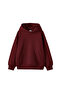 Basic Oversized Women's Burgundy Hoodie