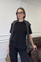 Short Sleeve Basic T-shirt- BLACK - 4