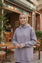 Purple Cotton Hooded 3 Thread Ş Fleece-Lined Thick Sweatshirt - 5