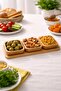 Snackset Bamboo 3-Piece Snack Bowl Set with Stand | Nut Presentation Container |   Stylish Serving and Catering Square - 2