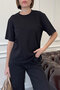 Short Sleeve Basic T-shirt- BLACK - 2