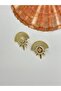 Flower Detailed Geometric Earrings (Steel) Silver - 5