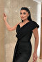 فستان سهرة من قماش الجيرسيه المزخرف - أسود - 3