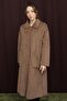 Women's Button Detailed Coat - 15233Kbn - Camel - 3