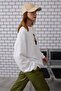 Women's Oversize Sweatshirt Traveler Bear 3D Printed White – Crew Neck, 3 Thread Rastering - 5