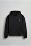Men's Embossed Printed Hooded Hoodie Black