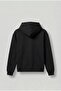 Men's Embossed Printed Hooded Hoodie Black - 2