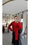 Red Knit Sweater with Shawl Detail