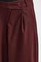Women's Burgundy S6-35 Neptun Belt Detailed Palazzo Fit Pleated Trousers - 2