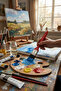 Plastic Handle Oil Paint Acrylic Brush No:2 Art Painter Brush Hobby Wall Metal Wood Painting - 5