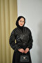 Women's Front Beading Detail Short Raincoat Black