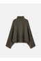 10817 Wool Blend Batwing Sleeve Sweater-Khaki - 7