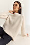 Women's Cream Crew Neck Raglan Sleeve Knitted Patterned Soft Textured Knitwear Sweater 20251108 - 3