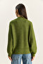 Women's Khaki Crew Neck Raglan Sleeve Knitted Patterned Soft Textured Knitwear Sweater 20251108 - 8