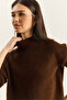 Women's Bitter Brown Crew Neck Raglan Sleeve Knitted Patterned Soft Textured Knitwear Sweater 20251108 - 6