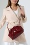 Women's Bag Burgundy Patent Leather Shoulder and Crossbody Bag - Daily Stylish Combination Bag - 4