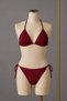Women's Burgundy Side and Neck Tie Bikini Swimsuit Set - 2