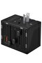 NAIECO Universal Travel GaN Adapter with USB-C 3.0A & USB-A, plugs for EU, UK, US, AU, Asia, black - 6