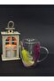 Feather Double Wall Glass Cup with Handle - 4